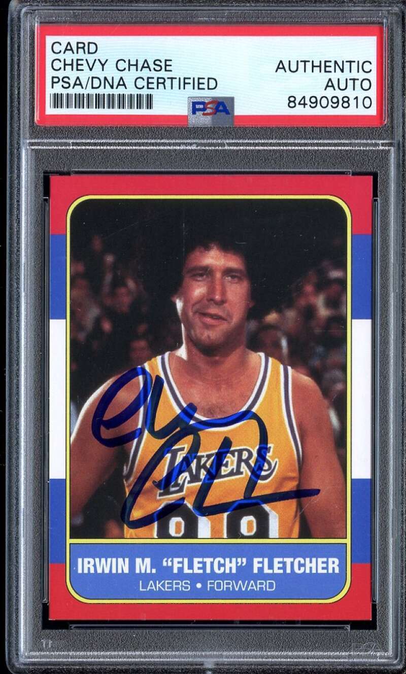 Chevy Chase Signed Irwin Fletch Fletcher Trading Card Lakers PSA/DNA 