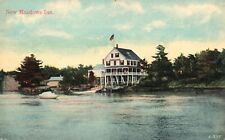Vintage Postcard New Meadows Inn from the River Maine ME Boat picture