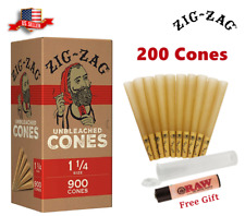 Zig-Zag® Unbleached Paper Cones 1 1/4 Size 200 Pack & Free Clipper Lighter picture