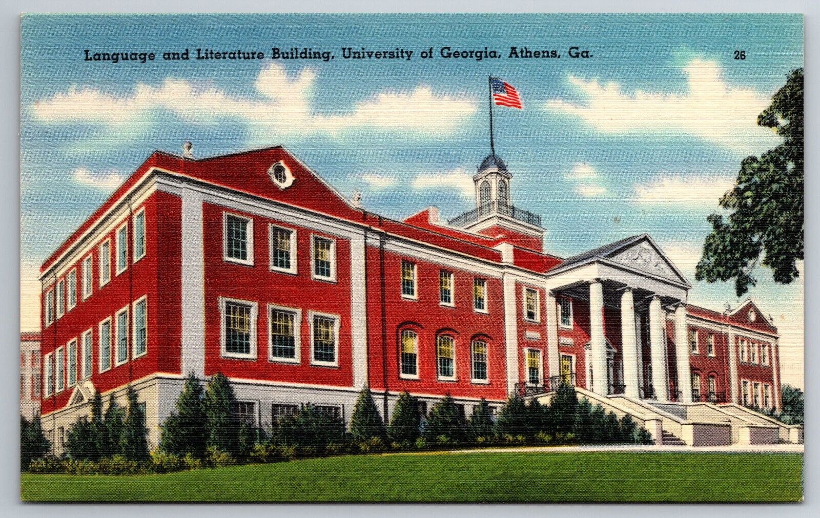 Vintage Postcard GA Georgia Athens Univesity of Gerogia Literature Build -3266