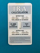 Vintage IRA Pocket Calculator Slide Chart / Rule / Guide picture