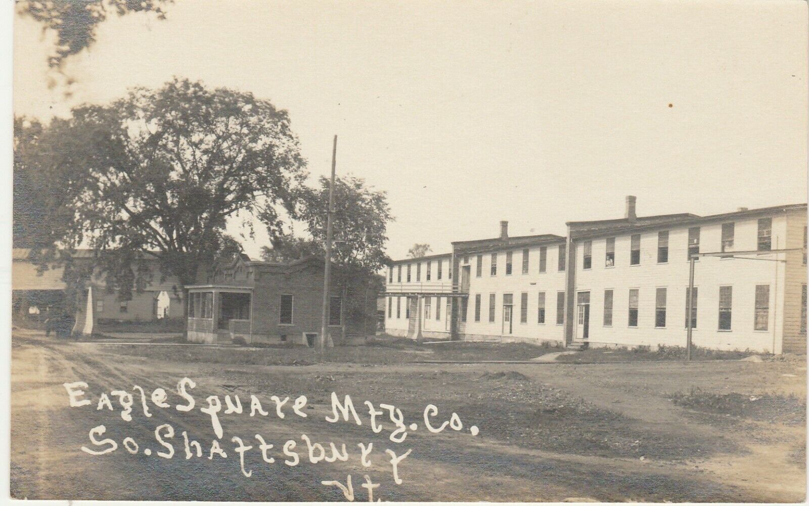 South Shaftsbury VT -- RPPC -- Eagle Square Mfg. Co. -- Circa 1918 -- Postcard