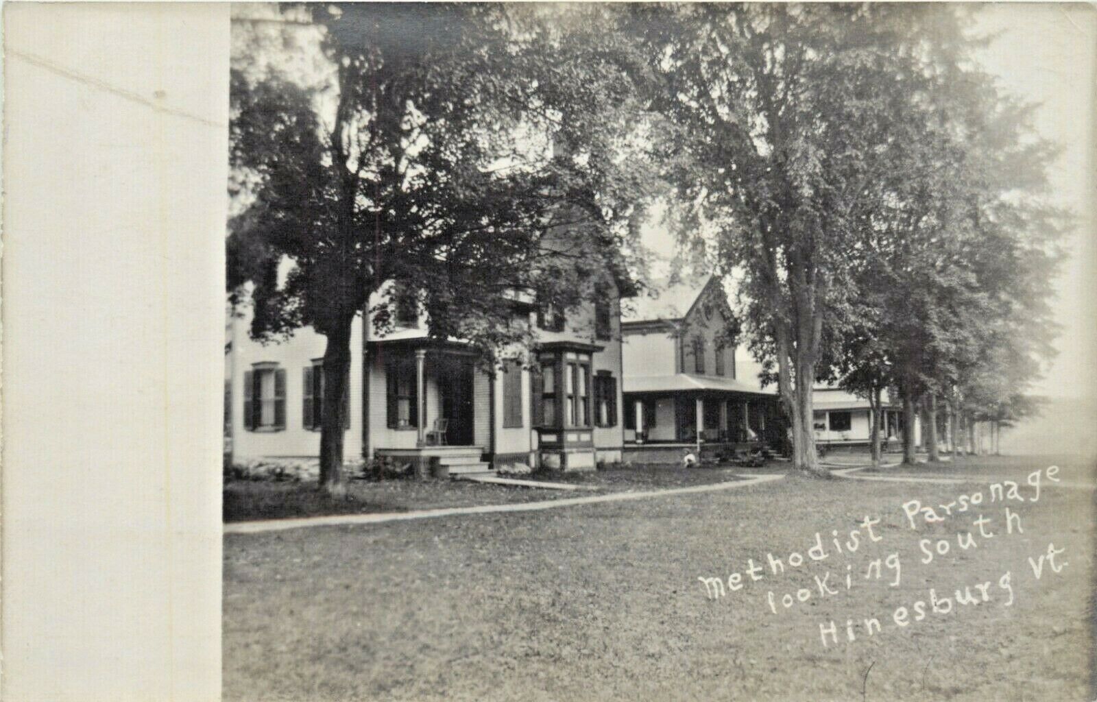View Of The Methodist Parsonage, Looking South, Hinesburg, Vermont VT RPPC 1907