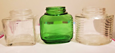 OLD 1920s GLASS JARS, EXCAVATED SUDBURY MASS/MA -  LOT of 3, ART DECO STYLE picture