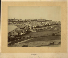France, Granville, general view taken by Huguette, ca.1875, vintage album print picture