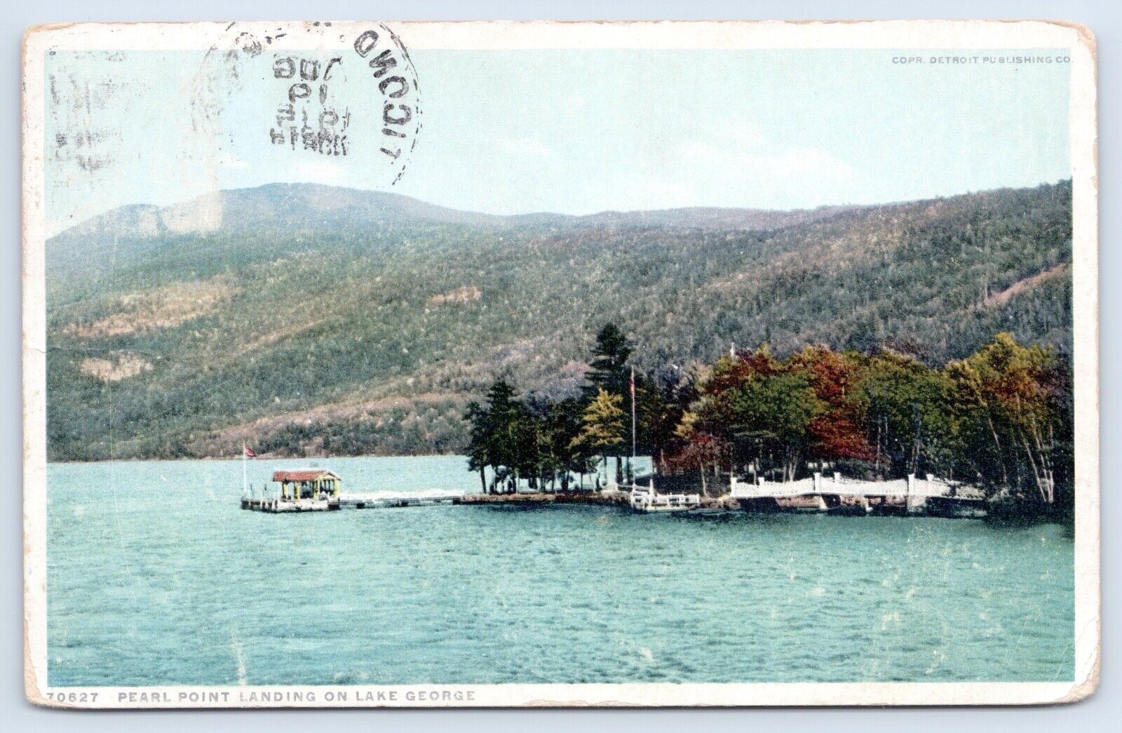c1915 Pearl Point Landing On Lake George New York Warren County Vintage Postcard