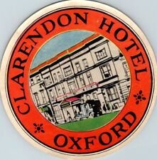 OXFORD ENGLAND UK CLARENDON HOTEL VINTAGE LUGGAGE LABEL picture