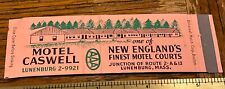 Vintage Lunenburg MA FULL LENGTH Advertising Matchbook Motel Caswell picture