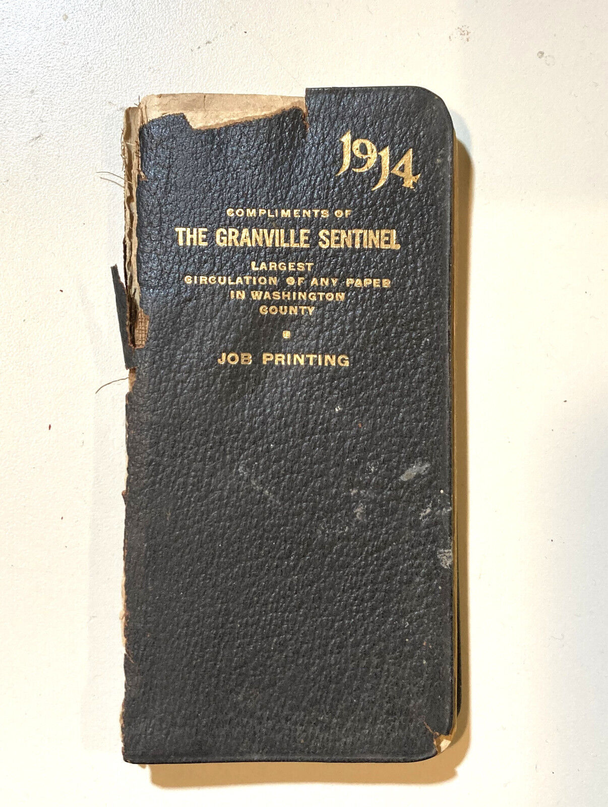 Vintage 1914 Granville Sentinel Memo Book