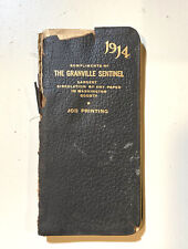 Vintage 1914 Granville Sentinel Memo Book picture
