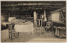Postcard Catskill Mountains: Interior of Log Cabin, Mount Pisgah, Windham, NY picture