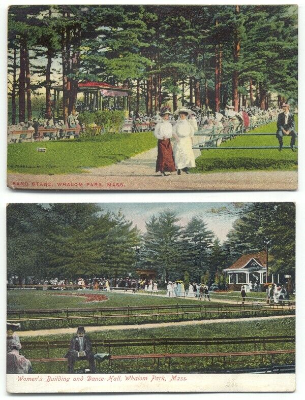  Whalom Park Lunenburg MA Lot of 2 Old Postcards Massachusetts