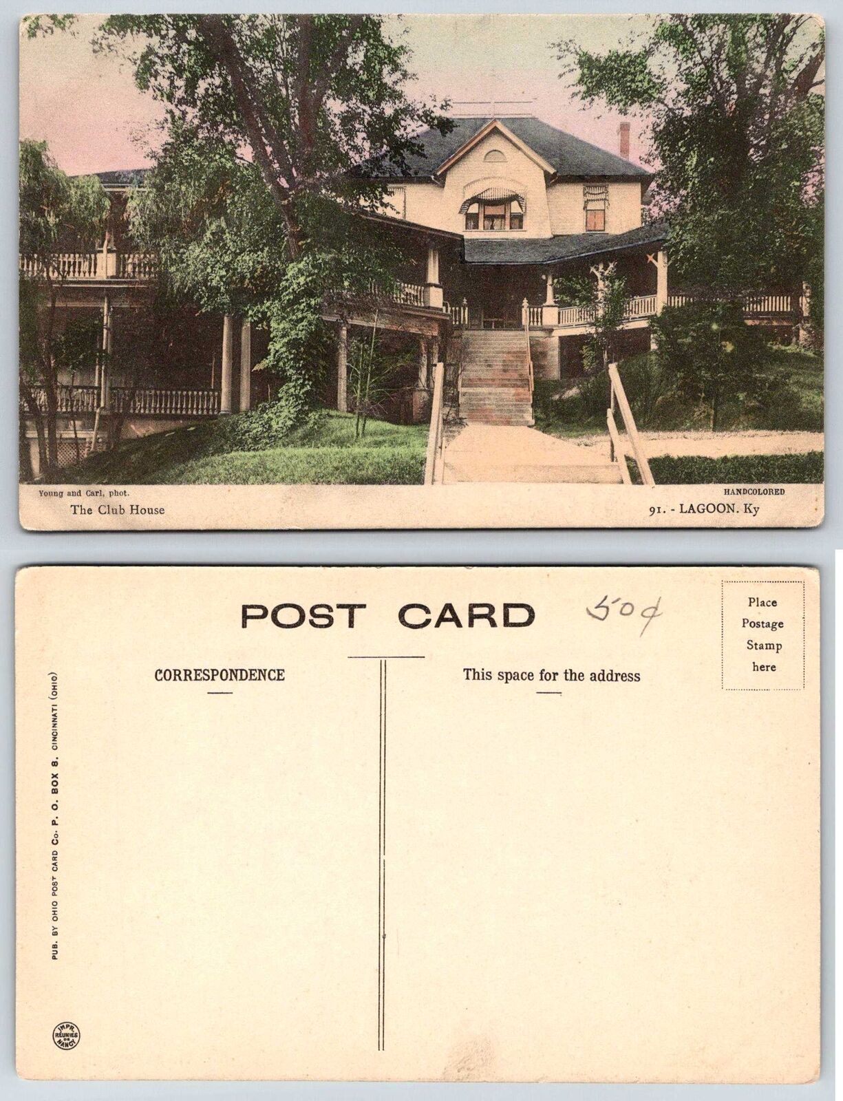 Ludlow Kentucky LAGOON PARK CLUB HOUSE Postcard N94