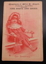 ANTIQUE 1800'S ADVERTISING TRADE CARD MILTON DAGGETT LADIES SHOES LOWELL MASS. picture