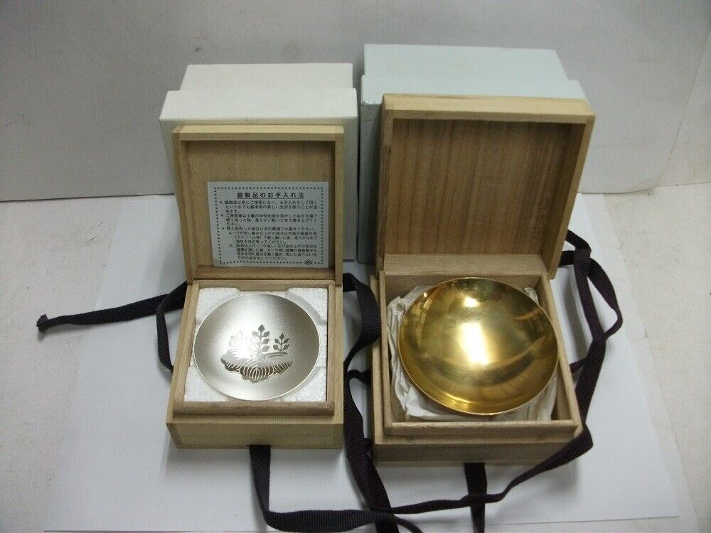 Sterling Silver Fire Defense Agency Cup And a silver golden cup. #70g/2.46oz. 