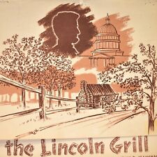 1970s The Abraham Lincoln Grill Restaurant Folder Hotel Menu Springfield IL picture
