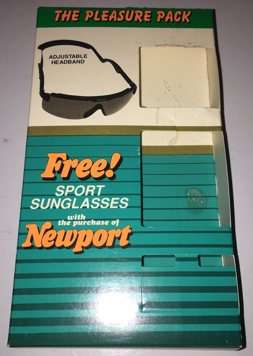New Newport cigarette sport sunglasses with adjustable headband vintage