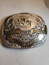 Montana Silversmiths Pike County Cattlemens Troy AL 2013 Belt Buckle Cow Milking picture