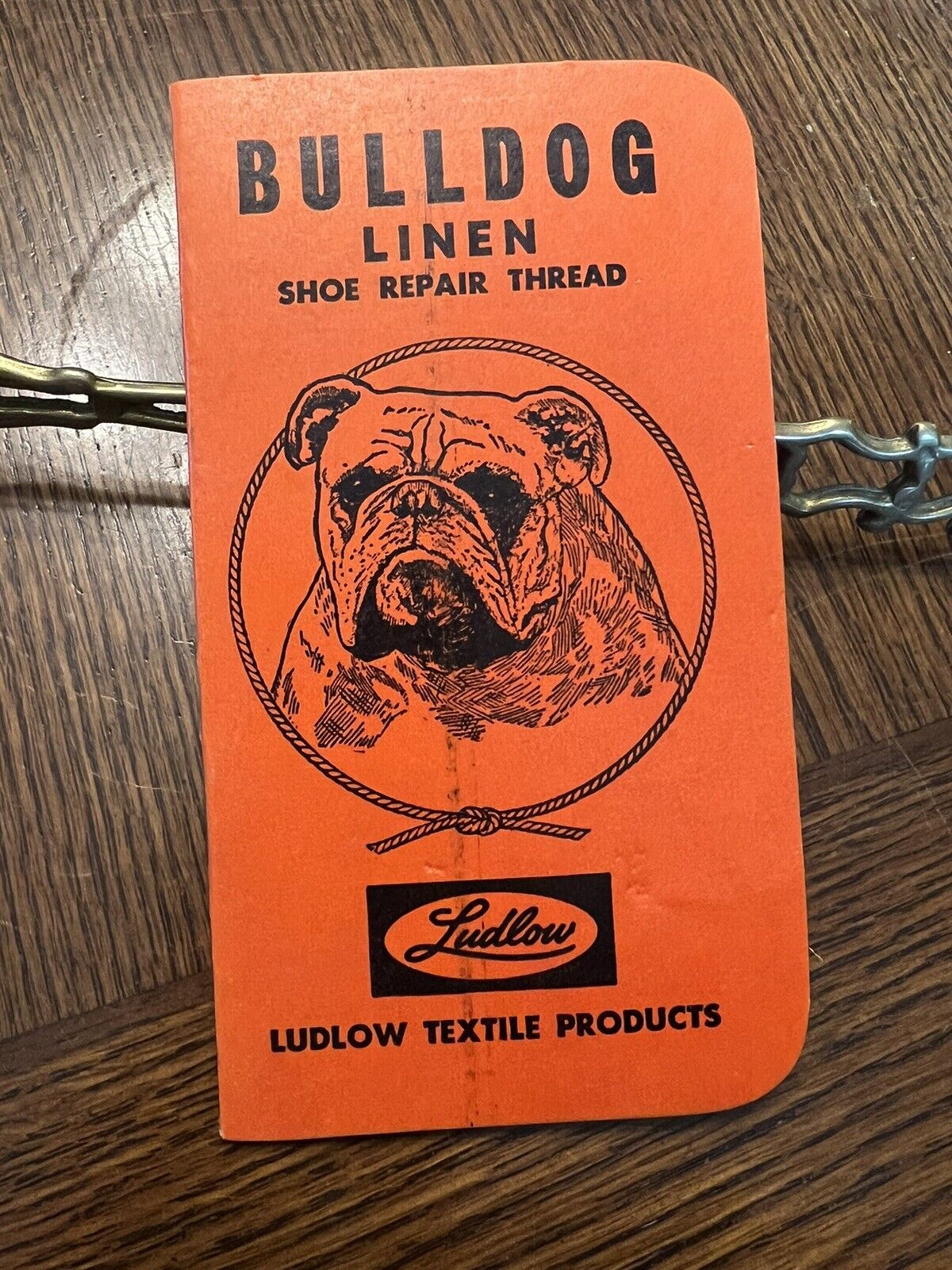 1961 BULLDOG Linen Ludlow Textile Products Needham Heights Mass Dog Notebook