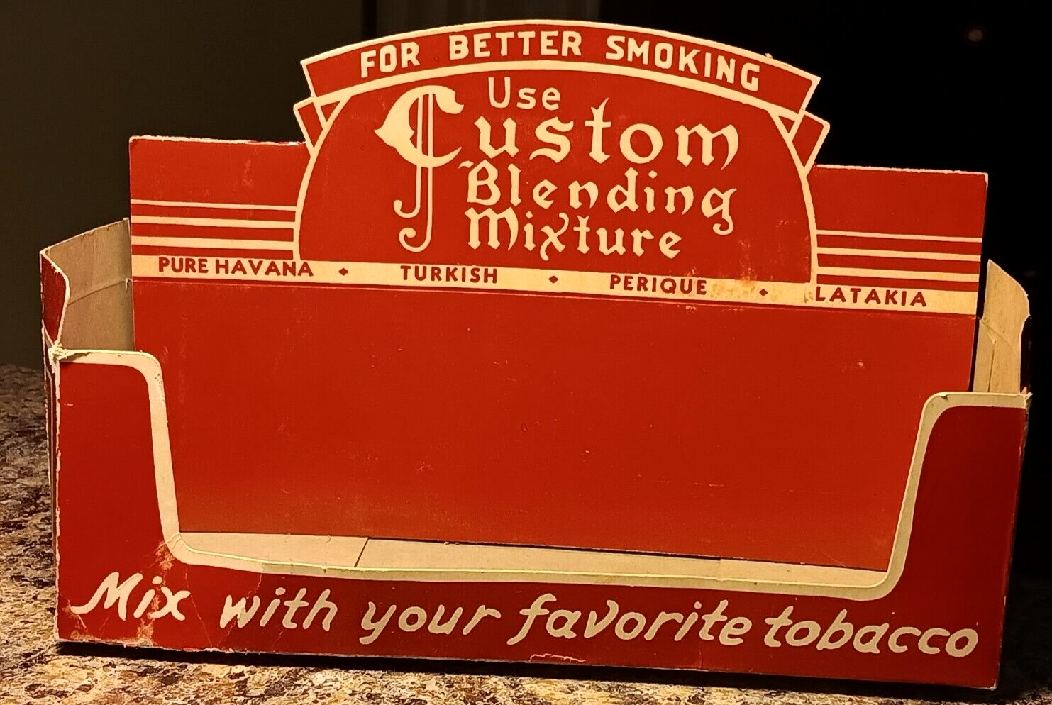 Vintage JOHN WEISERT TOBACCO Custom Blending Mixture Retail COUNTER DISPLAY BOX
