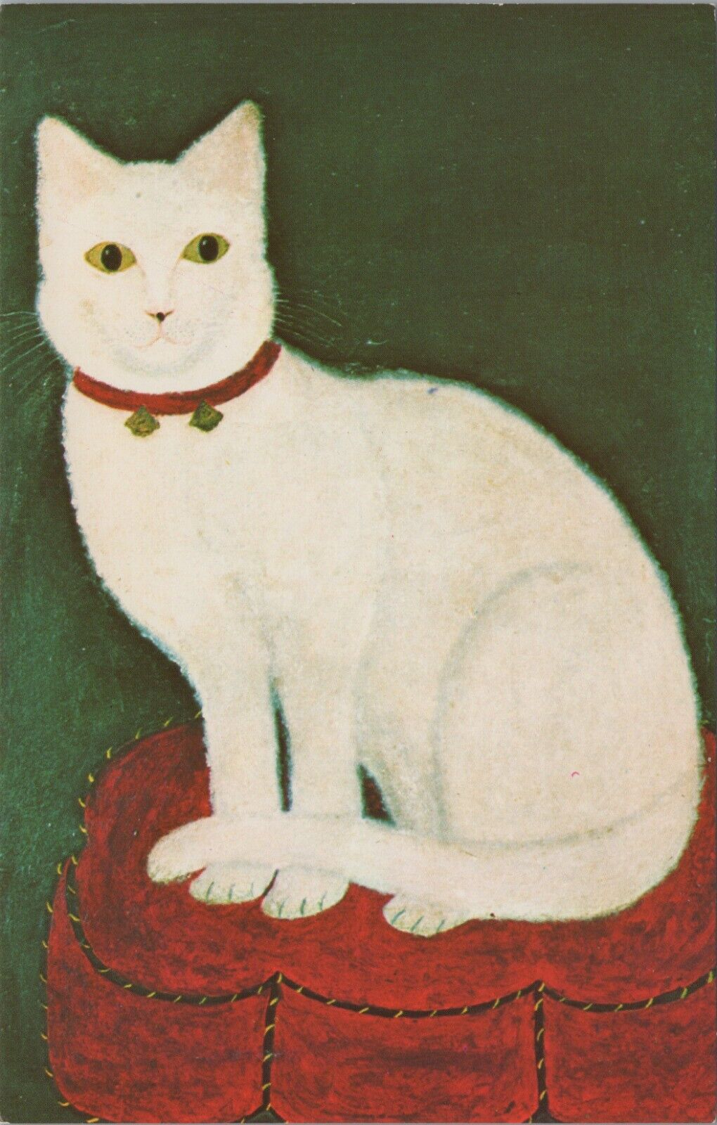 Shelburne Museum Vermont Cat Painting Sitting Art Chrome Vintage Post Card