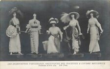 RPPC French Fashion Dolls Summer Dresses 1912 Silhouettes Parisiennes Brunswick picture