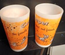 1960'S CASPER THE FRIENDLY GHOST And Friends WESTFIELD White Glass Cups Vintage  picture