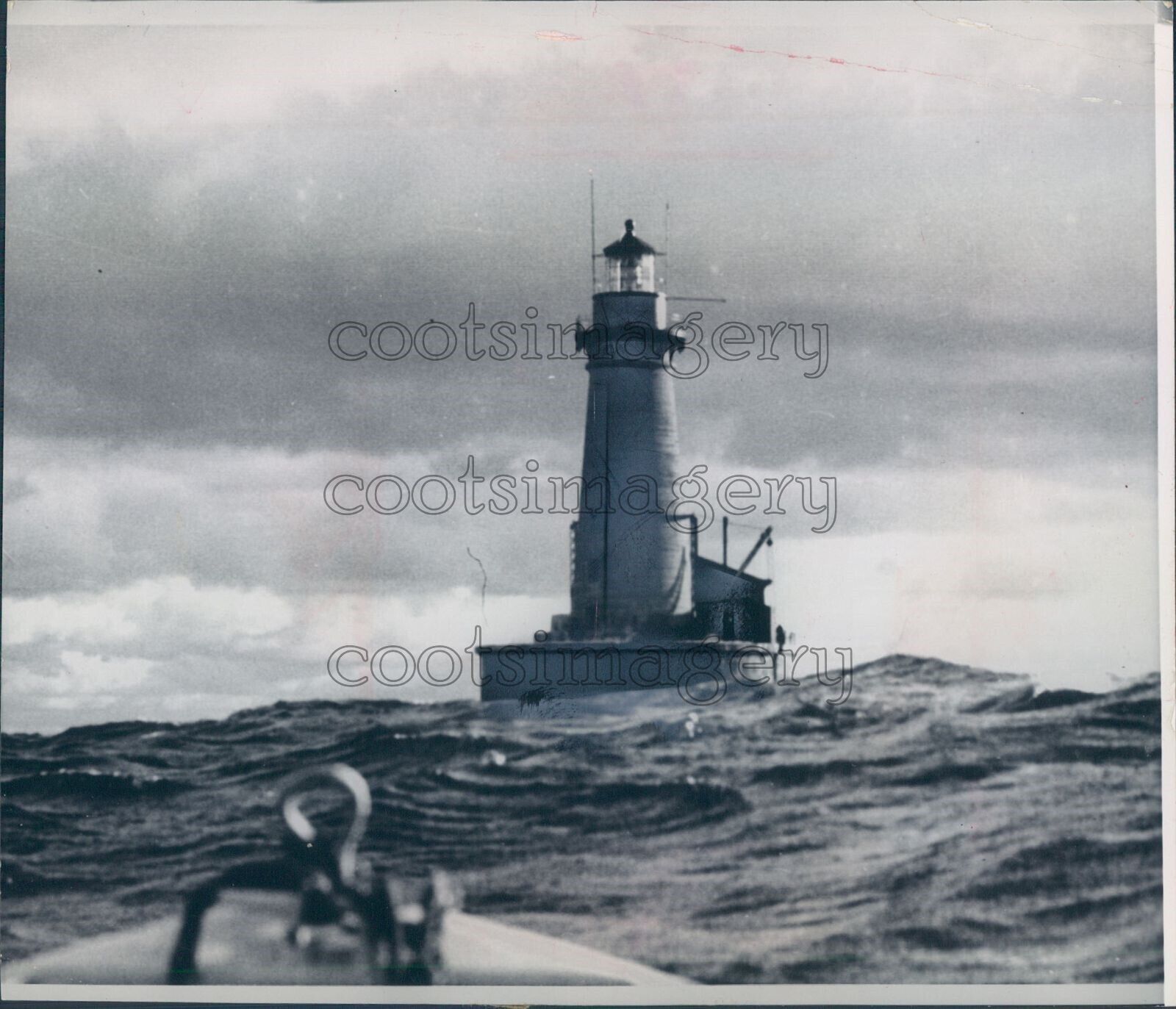 1961 Press Photo Stannard Rock Lighthouse Lake Superior
