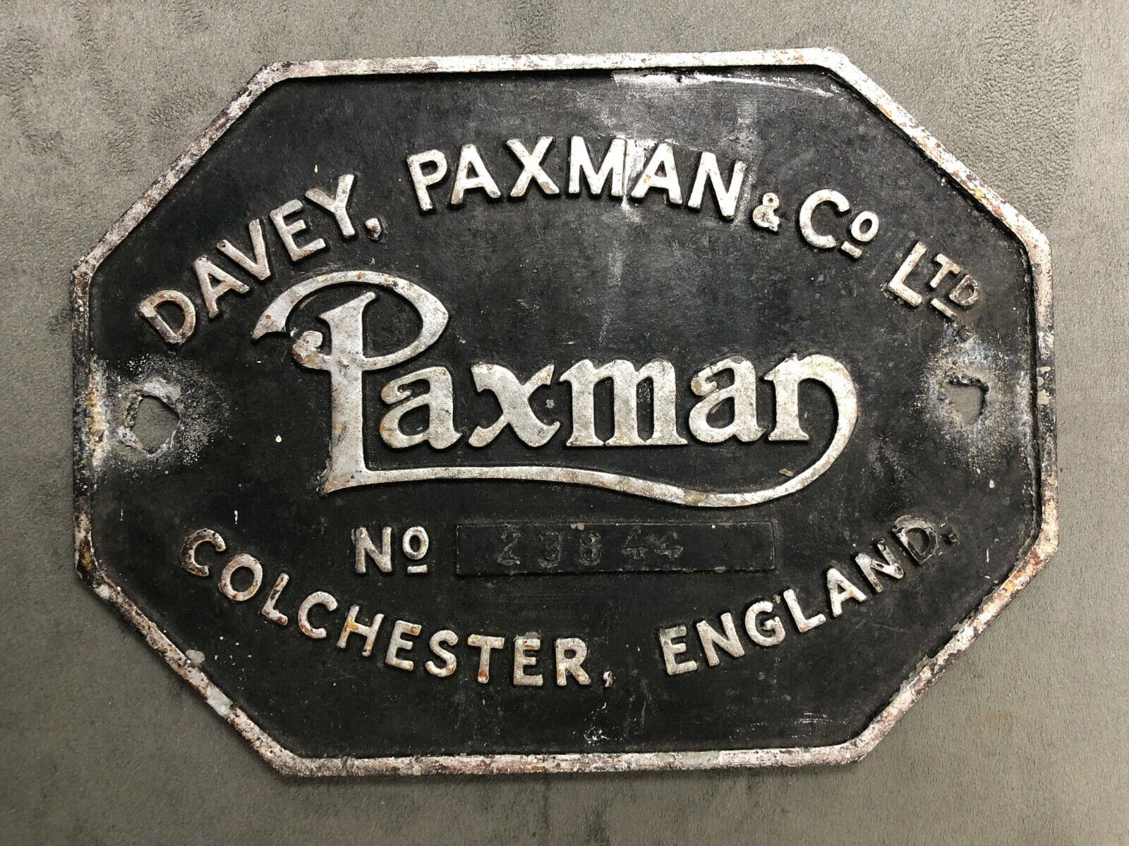 DAVEY PAXMAN & CO LTD COLCHESTER ENGLAND DIESEL STEAM ENGINE RAILWAY SIGN BADGE