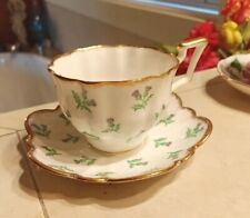 Vintage Salisbury England Teacup & Saucer *THISTLE* flower thick gold trim OH275 picture