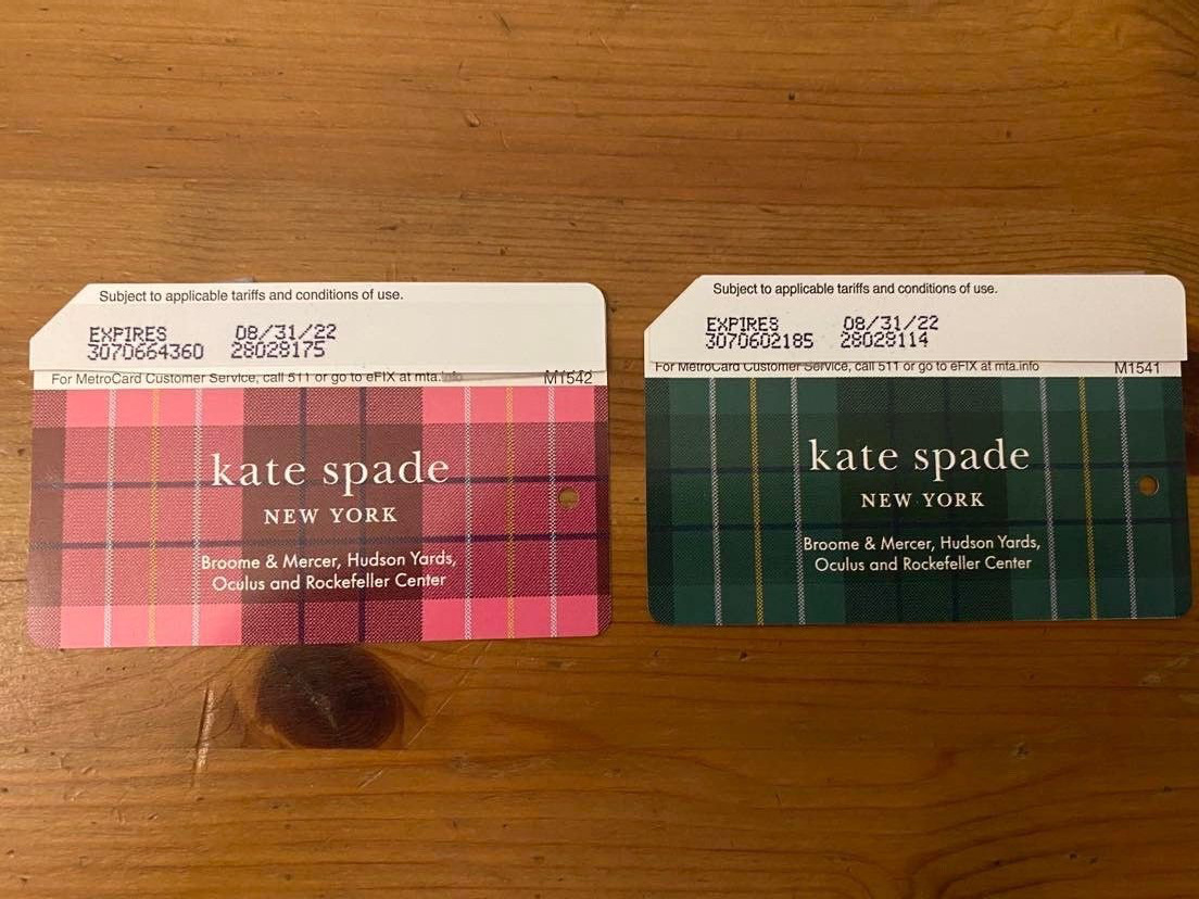 Kate Spade Limited Edition Collectible 2 Card Set New York Metrocard NYC
