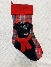 vintage williamstown home christmas holiday stocking black lab dog labrador sock picture