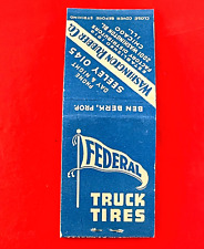 FEATURE Matchbook Federal Truck Tires Vintage Matches Ben Burk Chicago Illinois picture