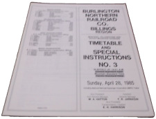 APRIL 1985 BURLINGTON NORTHERN BILLINGS REGION EMPLOYEE TIMETABLE #3 picture