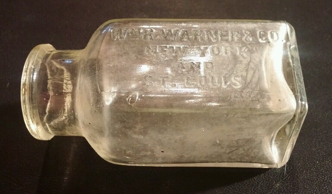 WmR Warner & Co Clear Glass Bottle, New York & St.Louis