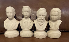 Vintage Lot of 4 Famous Music Composers Halbe Plastic Figures/Busts VGUC picture