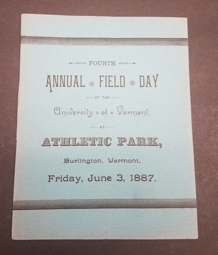 1887 Annual Field Day University of Vermont Burlington VT Athletic Park UVM