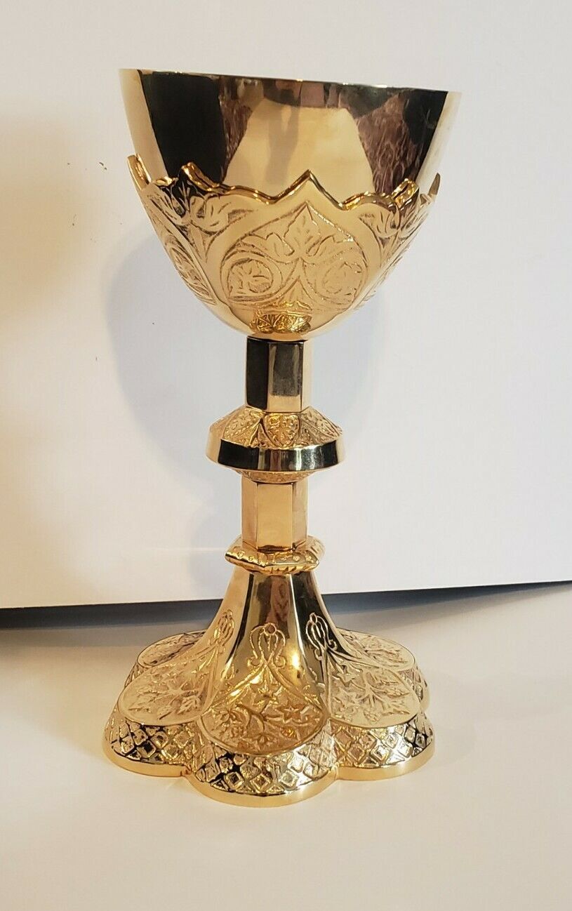 Sudbury Brass Chalice Gold Religious Goblet-Renaissance-Made in India