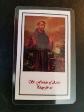 St. Saint Francis of Assisi Third Class Relic Prayer Card Patron of Animals  picture