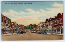 DOWNERS GROVE, Illinois IL ~ MAIN STREET Scene c1950 DuPage County Postcard picture