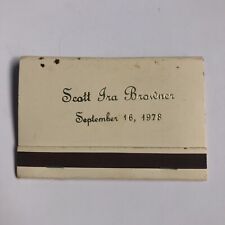 Scott Ira Browner September 16, 1978 Vintage Matchbook Gold Embossed picture
