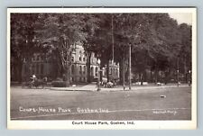 Goshen IN-Indiana, Court House, Cannons Horse Wagon, Gentlemen, Vintage Postcard picture