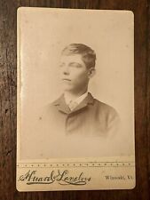 Photograph CDV Young Man Huard & Langlois Studio Winooski, VT Cabinet Card picture