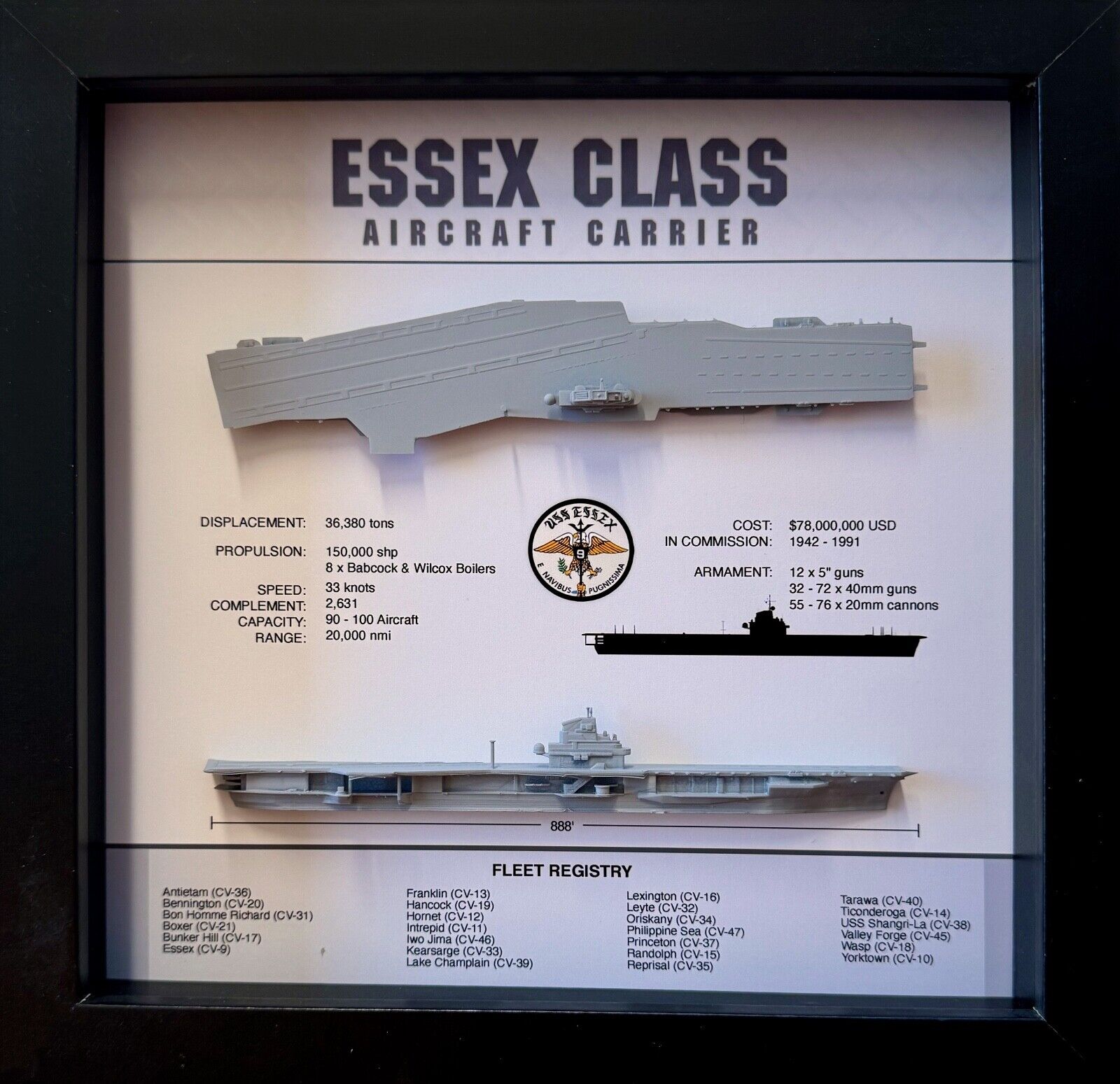 Essex Class Carrier Display Box, 9 x 9, Black