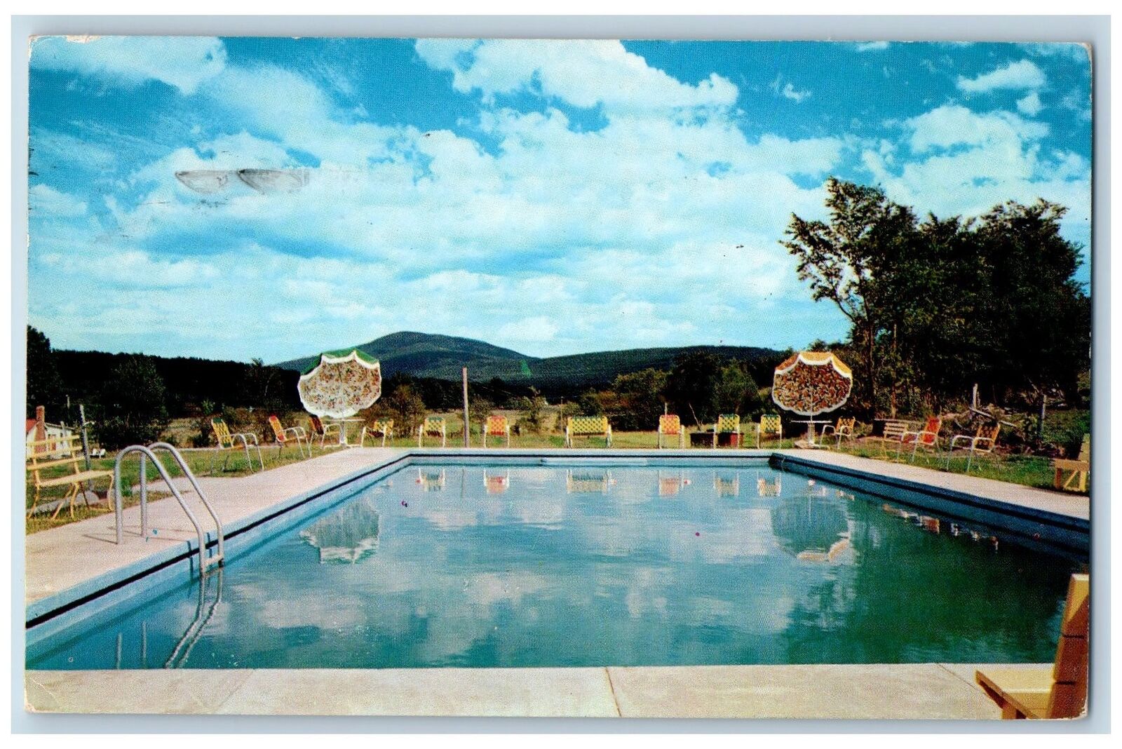 1955  Swimming Pool At The Westmere Catskill Windham New York Vintage Postcard