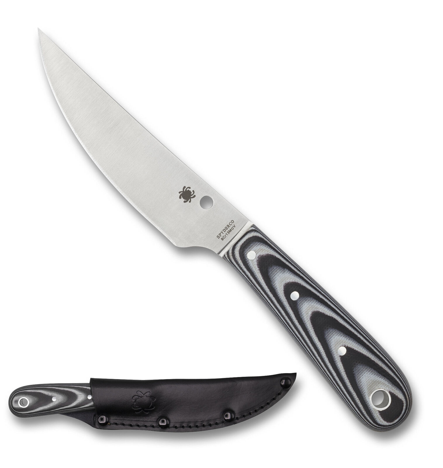 Spyderco Bow River FB46GP Fixed Blade Knife Plain Edge Blade Black-Gray G-10