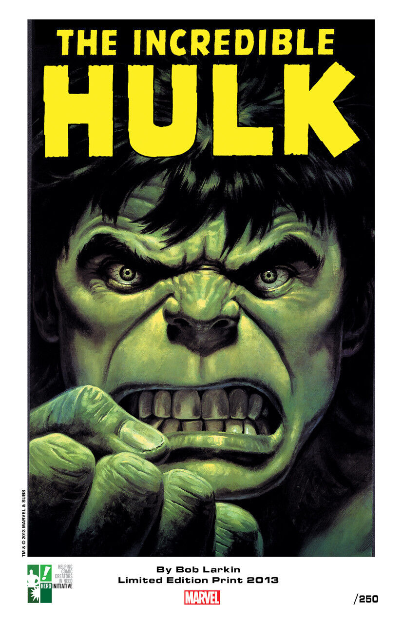 BOB LARKIN signed Hulk print, limited to 250