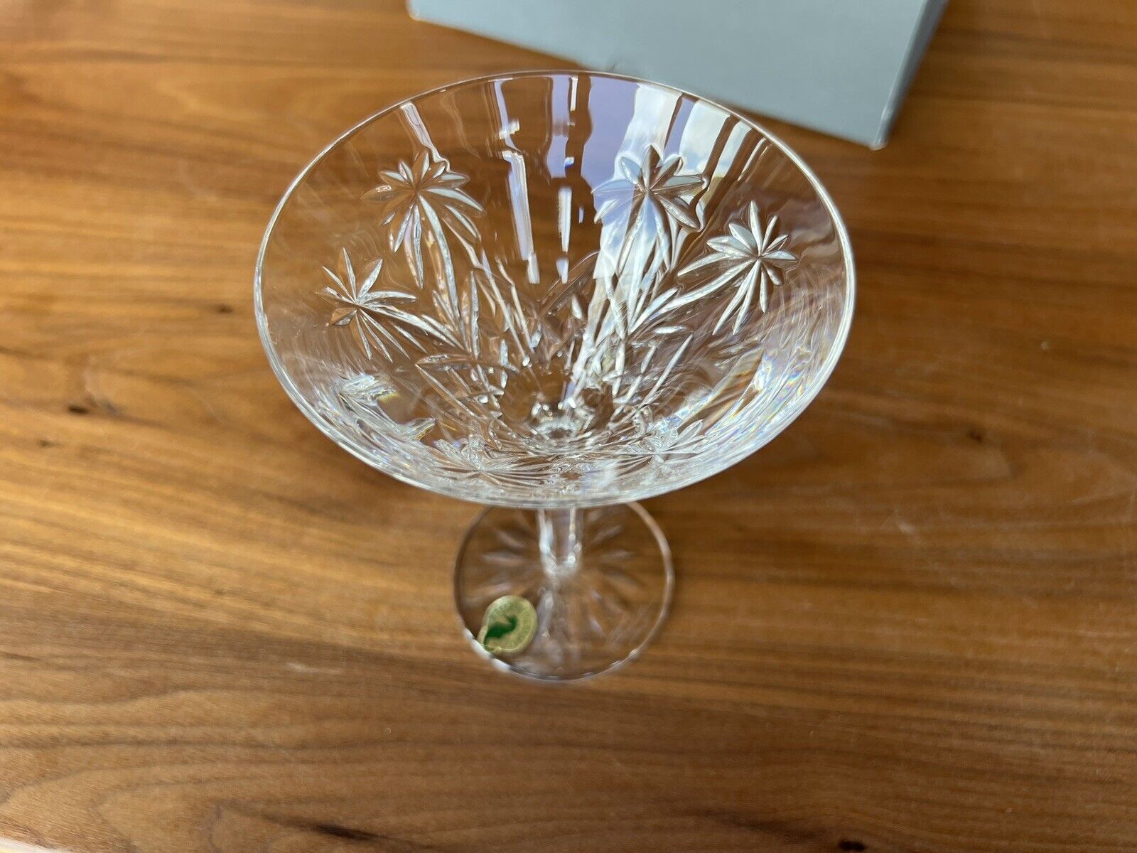 Rare, Signed Waterford Crystal Palm Tree 2 Martini Glasses Ireland MASTERCRAFT