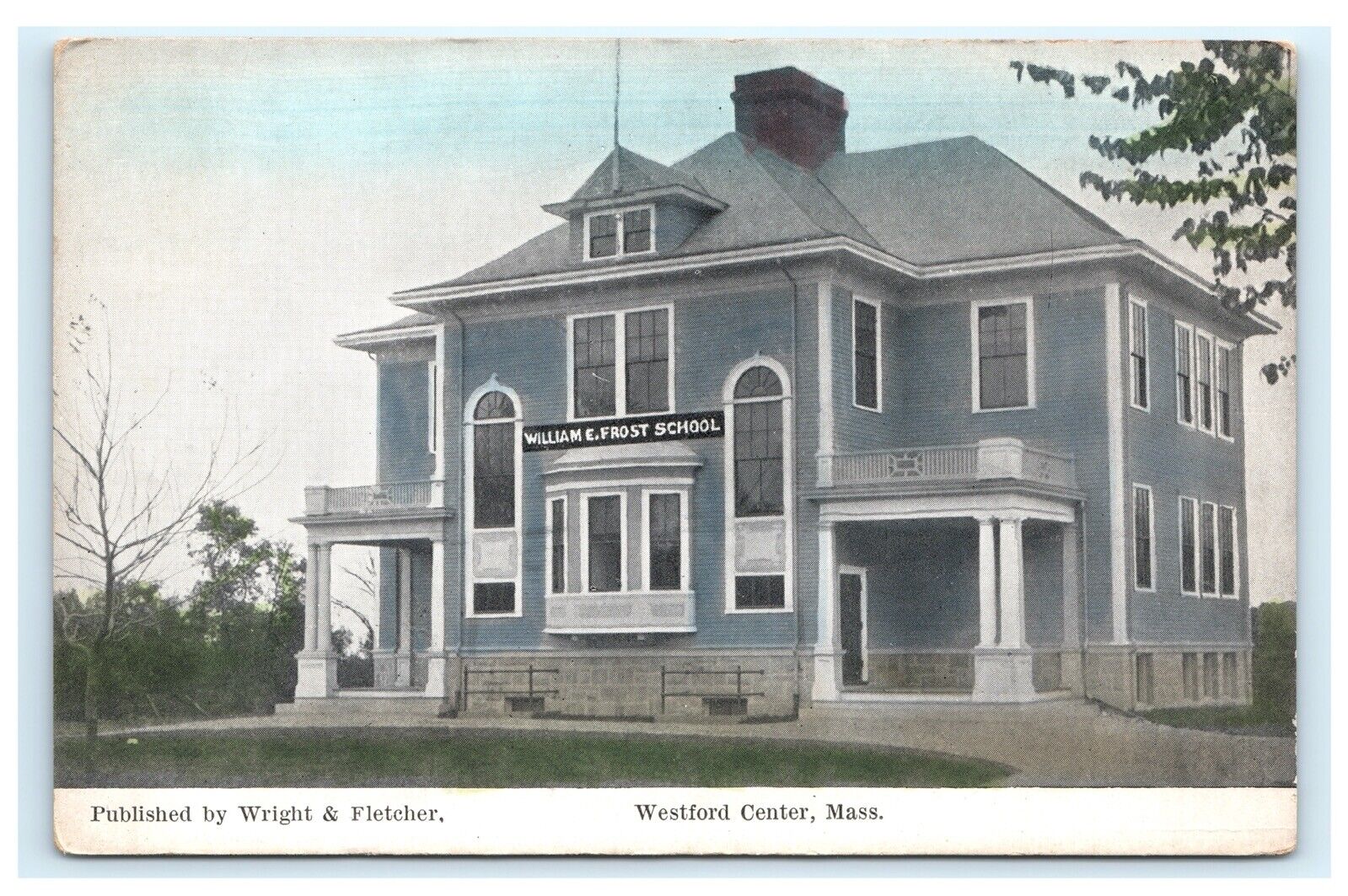 William E. Frost School Westford Center MA Massachusetts Postcard C15