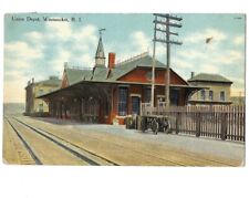 c1910 Union Depot Railroad Station Woonsocket Rhode Island RI Postcard POSTED picture